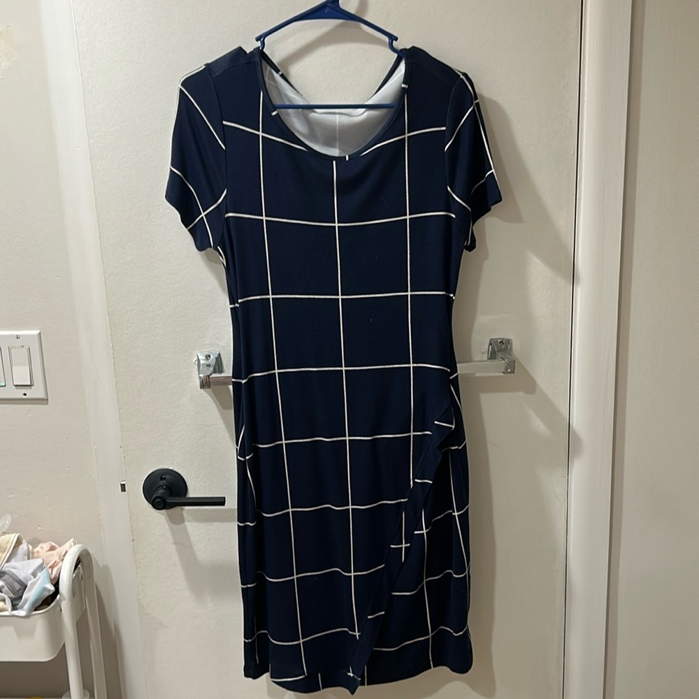 NWT market and spruce navy brigitte knit dress size M